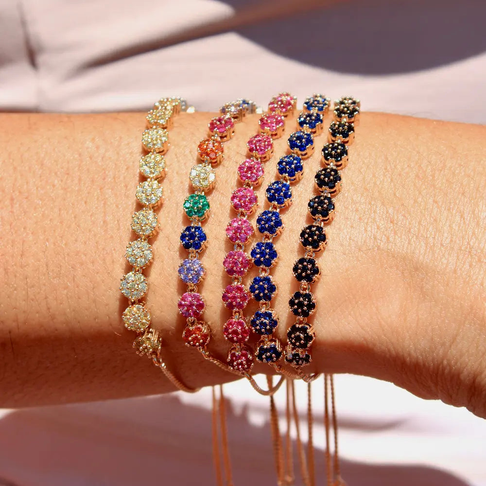 Colourful Flower Tennis Bracelet [Villa Valentina]