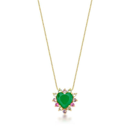 Heart colour zirconia fusion emerald set