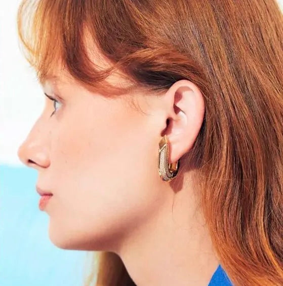Large Hoop Zirconia Earrings [Villa Valentina]