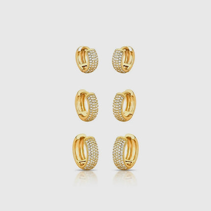 Click hoop zirconia Earrings