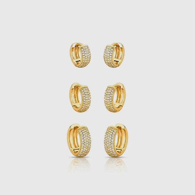 Click hoop zirconia Earrings