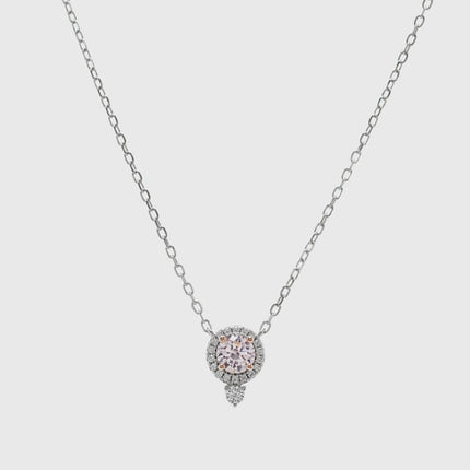 Sterling silver morganite crystal set