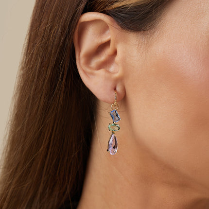 Colourful crystal earrings
