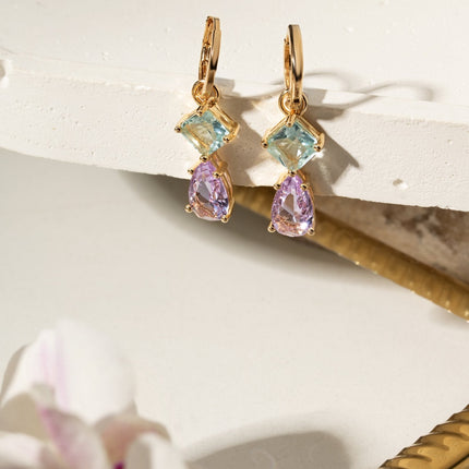 Colourful crystal earrings