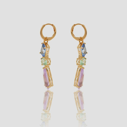 Colourful crystal earrings