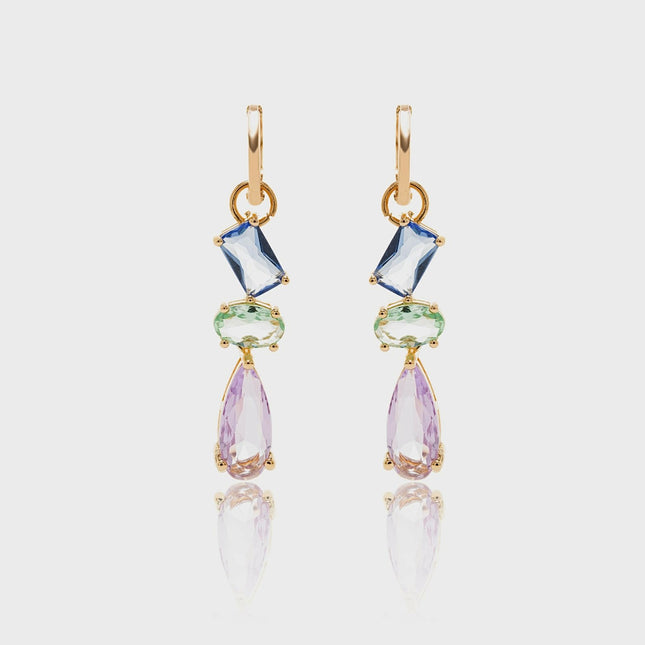 Colourful crystal earrings