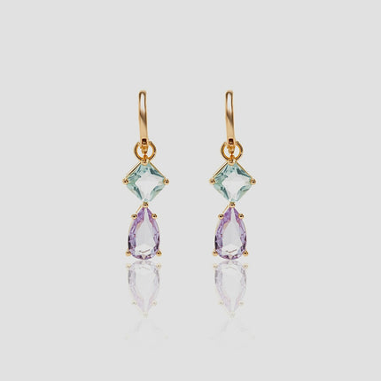 Colourful crystal earrings