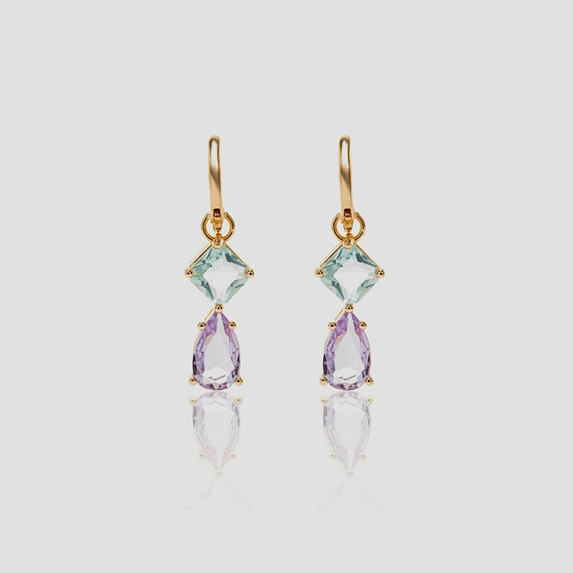 Colourful crystal earrings