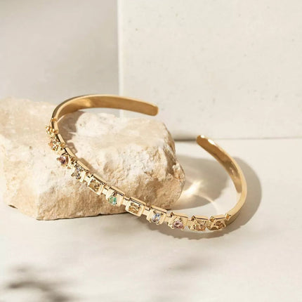 Lady gold and colourful crystals bracelet