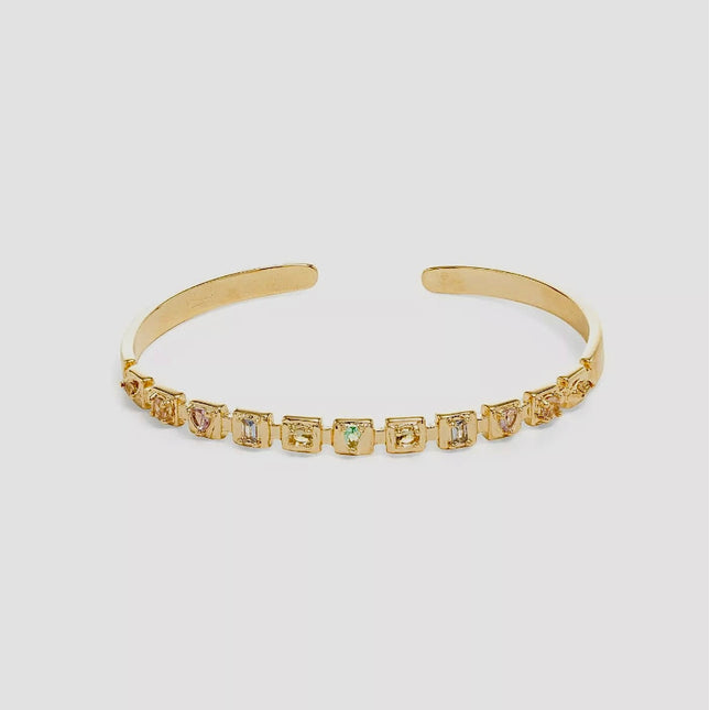 Lady gold and colourful crystals bracelet