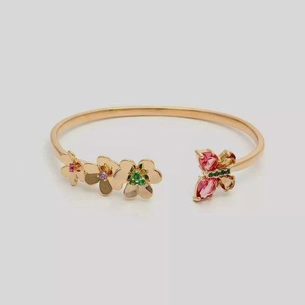 Colourful crystal  butterfly bangle