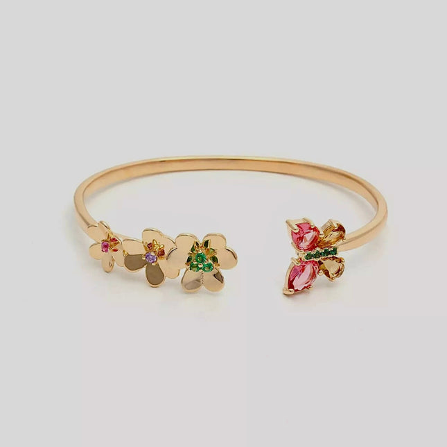 Colourful crystal  butterfly bangle