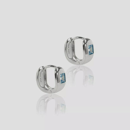 Blue London Crystal hoop earring