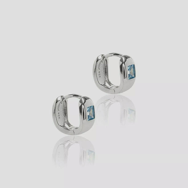 Blue London Crystal hoop earring