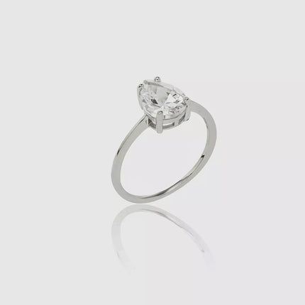 Delicate drop zirconia ring