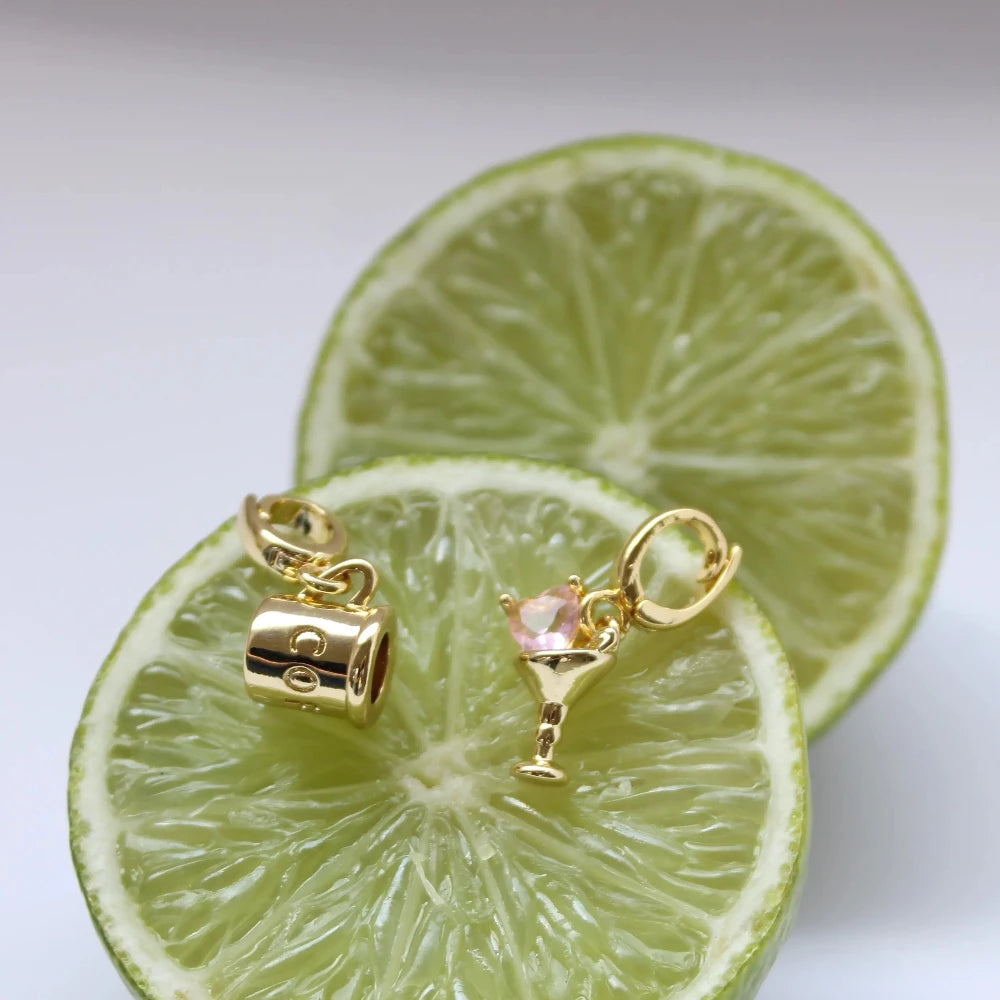 Gold Plated Coffee Cup Charm [Villa Valentina]
