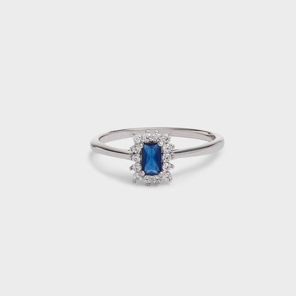Rectangle sapphire ring