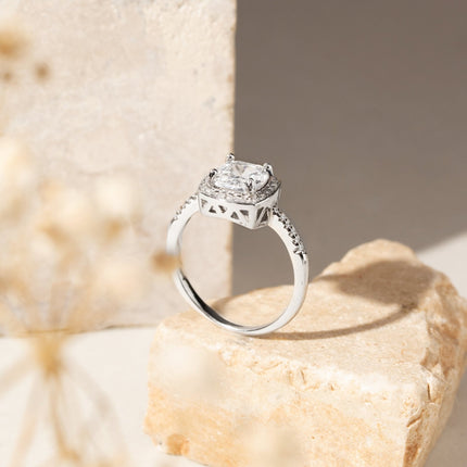 Kate square and zirconia ring