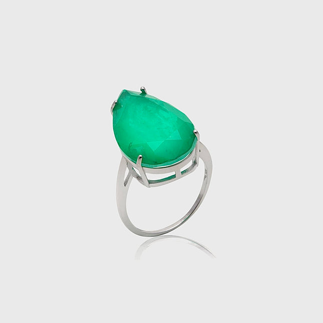 Fusion emerald drop ring