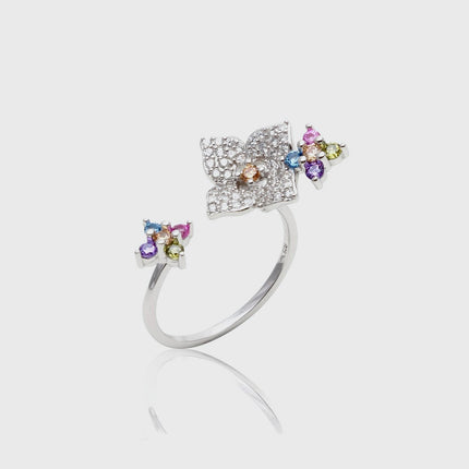 Flower zirconia ring