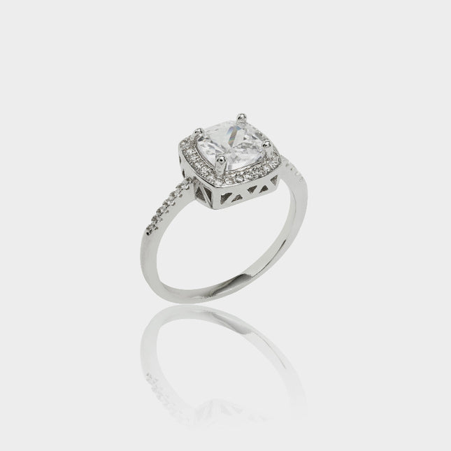 Kate square and zirconia ring