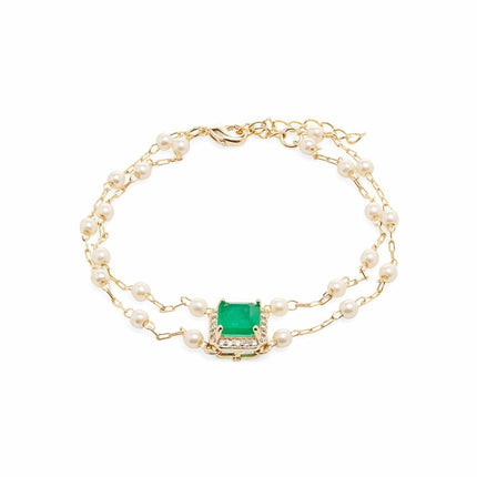 Pearls chain pendant bracelet