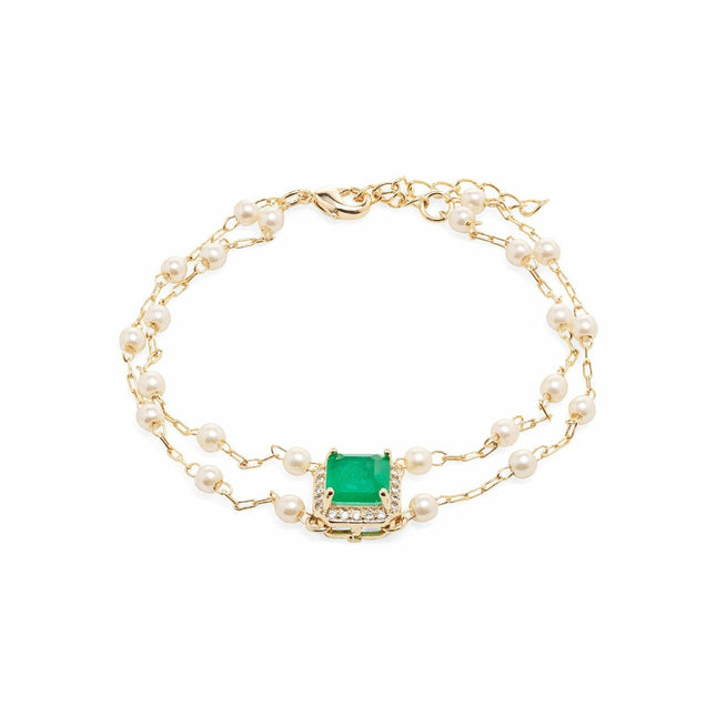 Pearls chain pendant bracelet