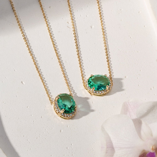 Tourmaline crystals oval set