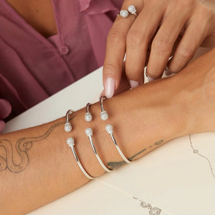 Sterling Silver Bangle zirconia