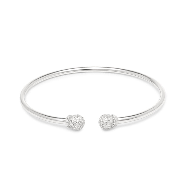Sterling Silver Bangle zirconia