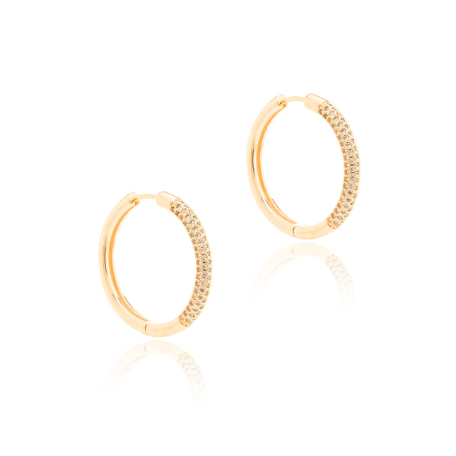 hoop zirconia large earrings