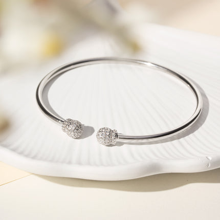 Sterling Silver Bangle zirconia