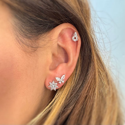 Sterling silver zirconia earrings