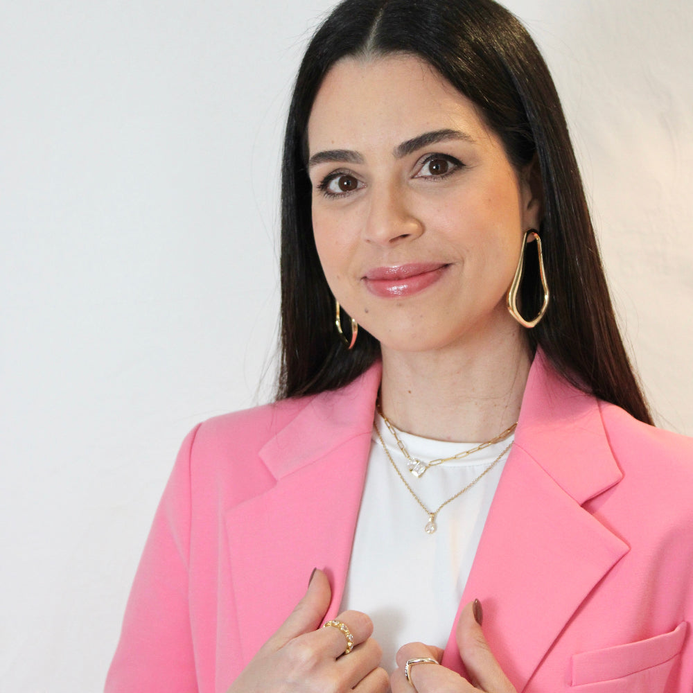 Geometric Zirconia Pendant Necklace [Villa Valentina]