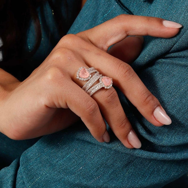 Crystal and zirconia heart set