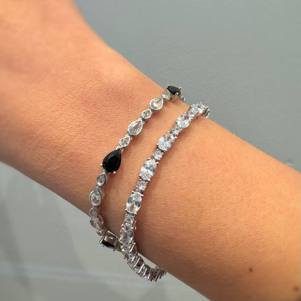 Drop black zirconia bracelet