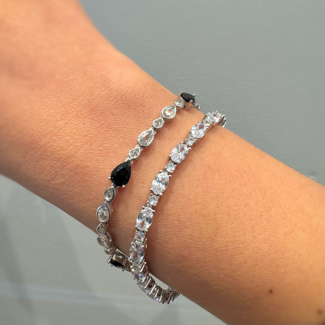 Drop black zirconia bracelet