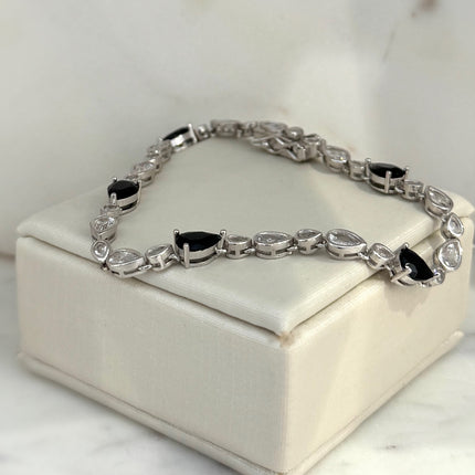 Drop black zirconia bracelet