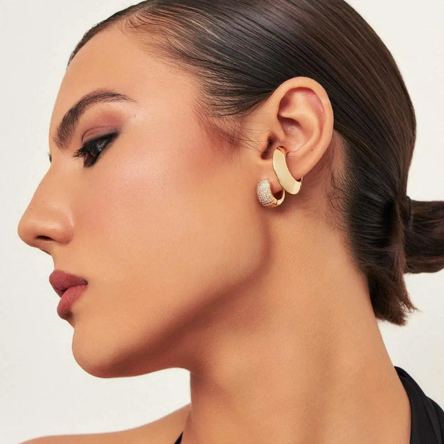 Hoop zirconia earrings