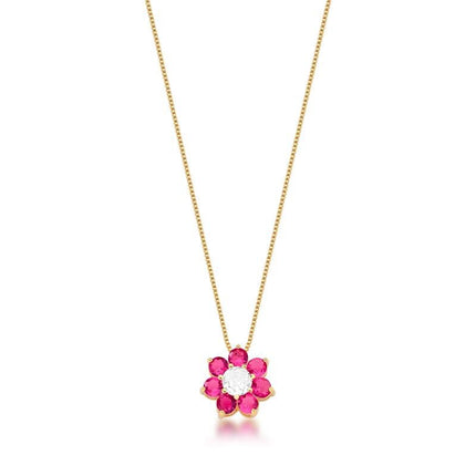 Pink zirconia flower set
