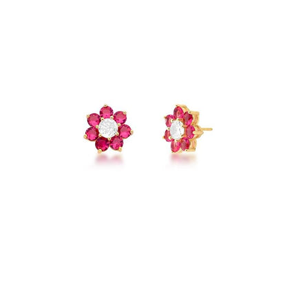 Pink zirconia flower set