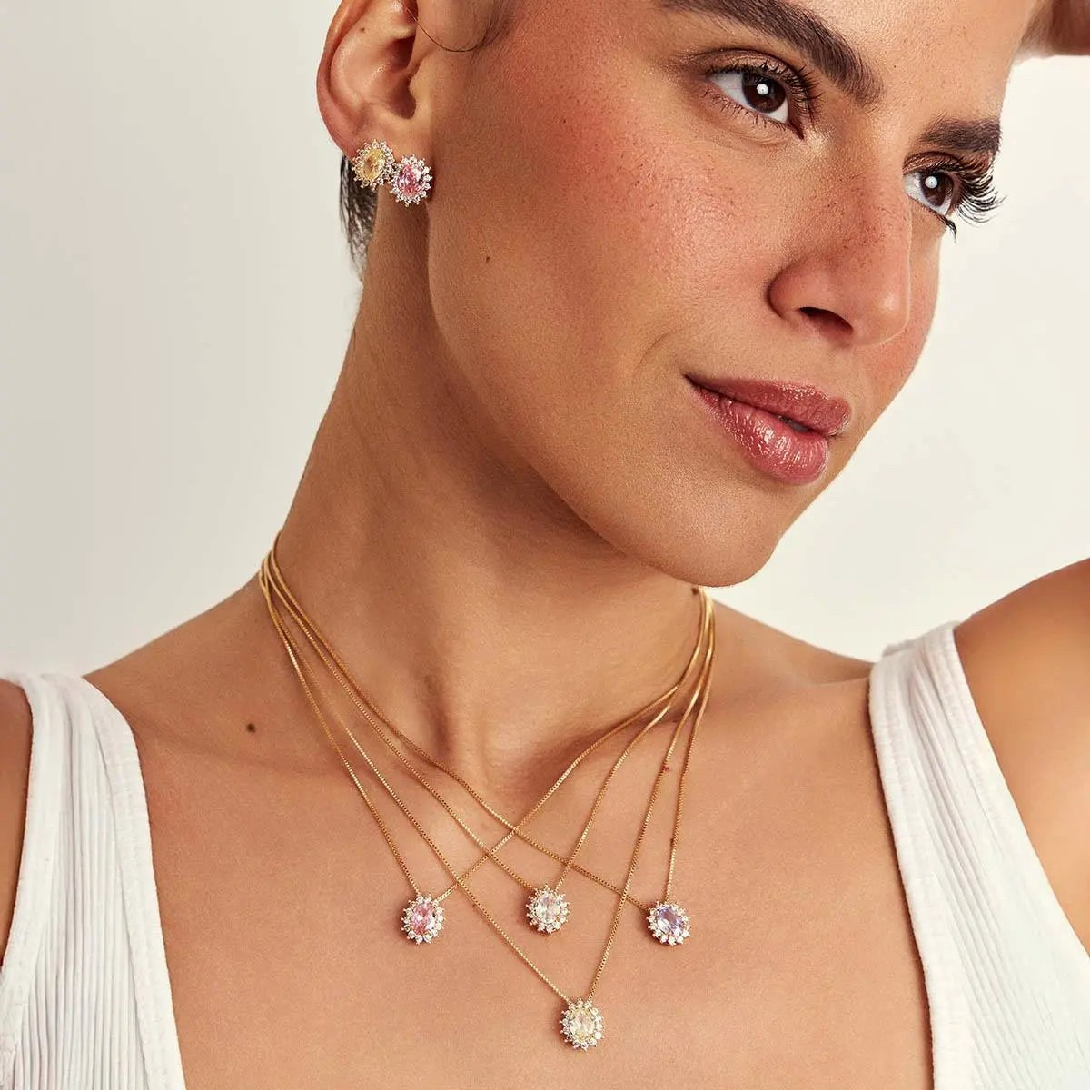 Amethyst Crystal Necklace & Earrings Set