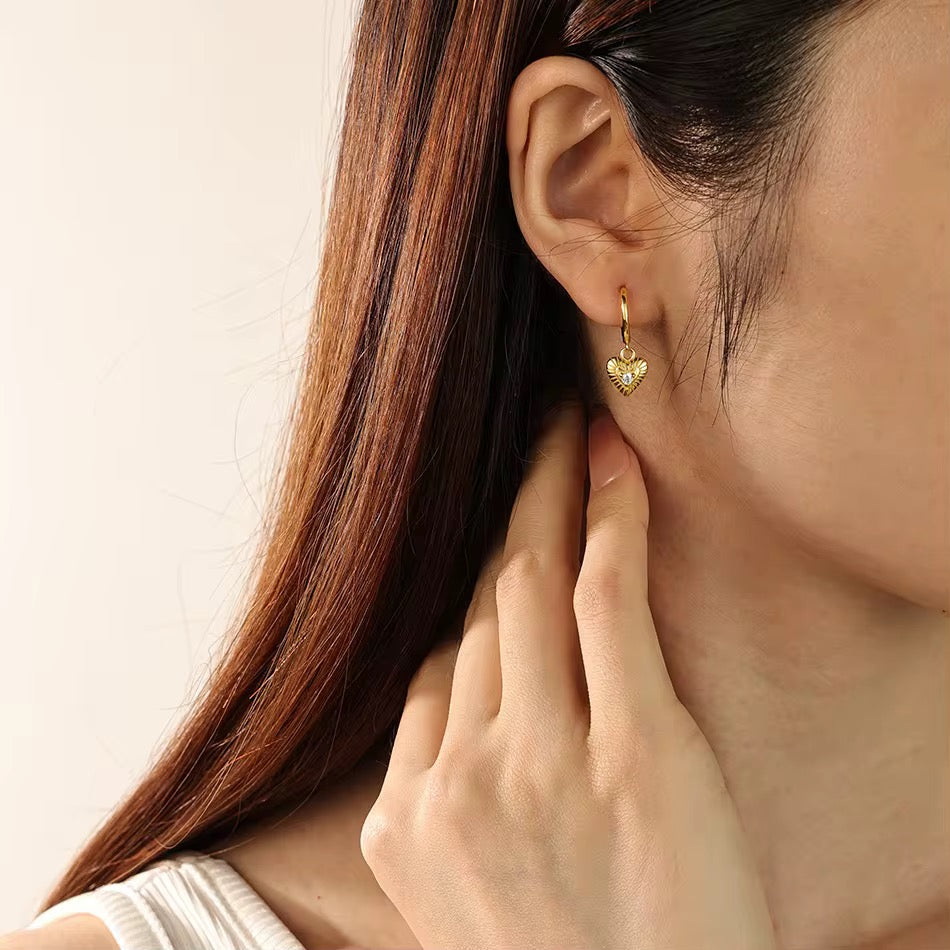 Mini Heart Hoop Earrings
