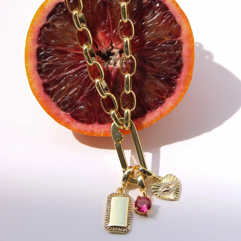 April Birthstone Charm gold Plated [Villa Valentina]