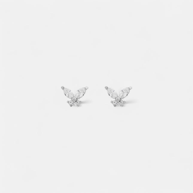 Sterling silver half butterfly earrings