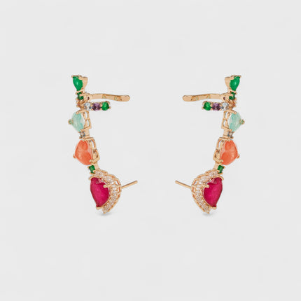 Ear cuff colourful earrings