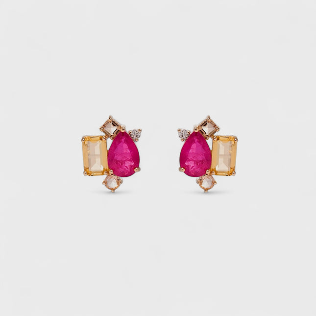 Colourful crystal earrings