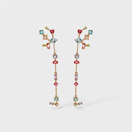 Colourful crystal earrings