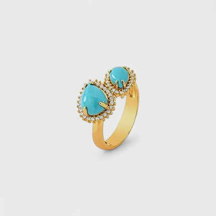 Turquoise and zirconia ring
