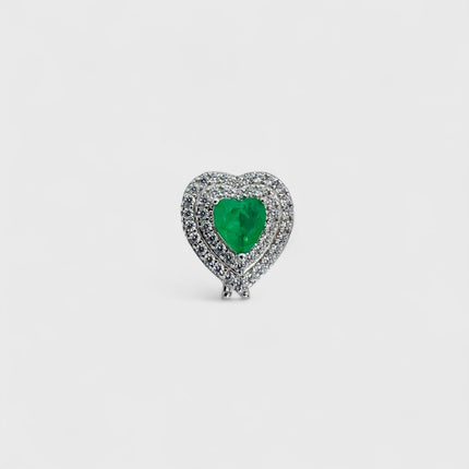 Heart fusion emerald charm